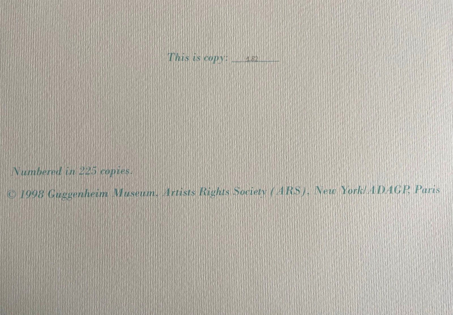 Robert Indiana Lithograph Guggenheim Museum Coa