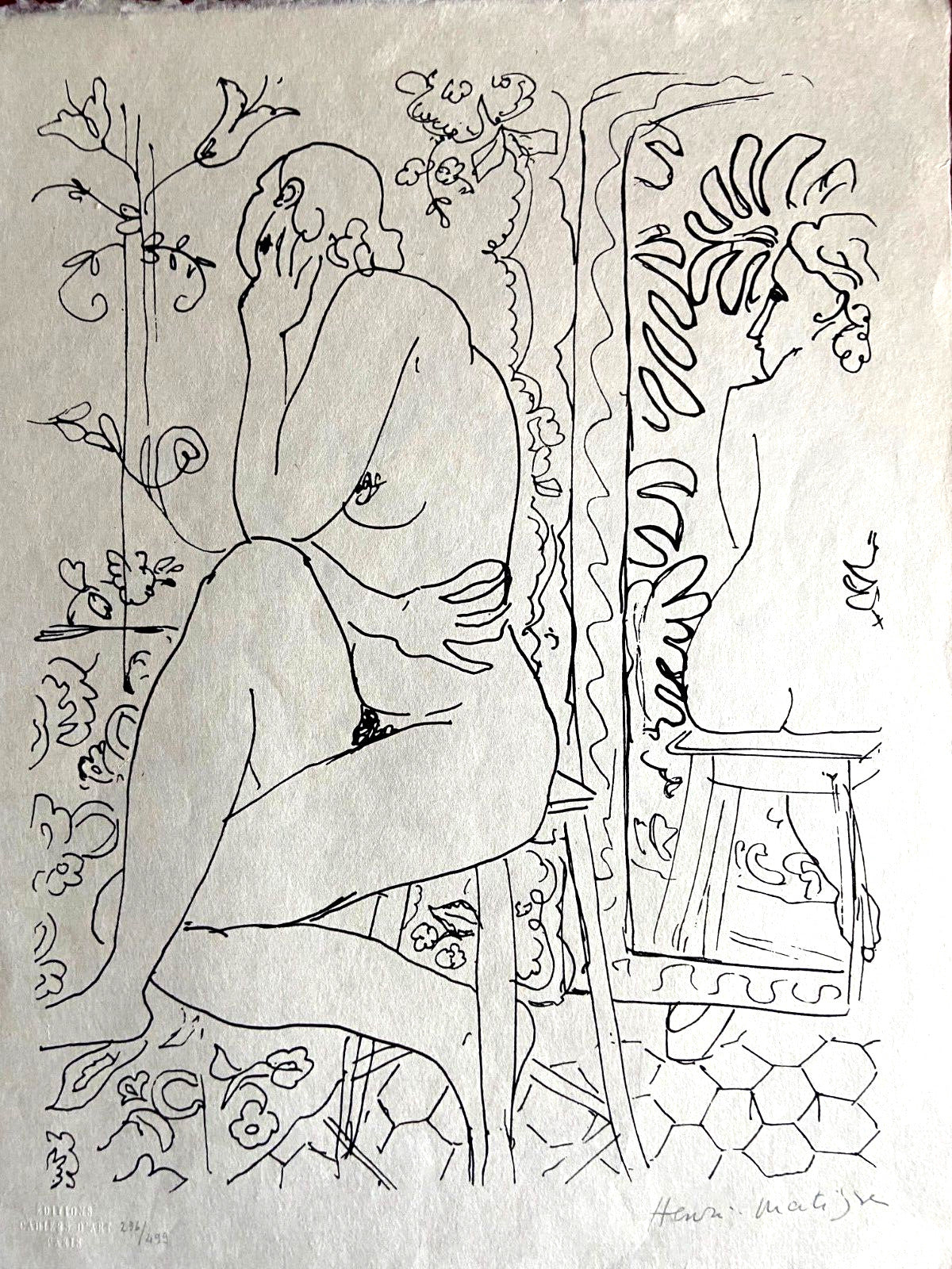 Henri, Matisse Lithograph 1960 Contract Signed Numbered Cachet