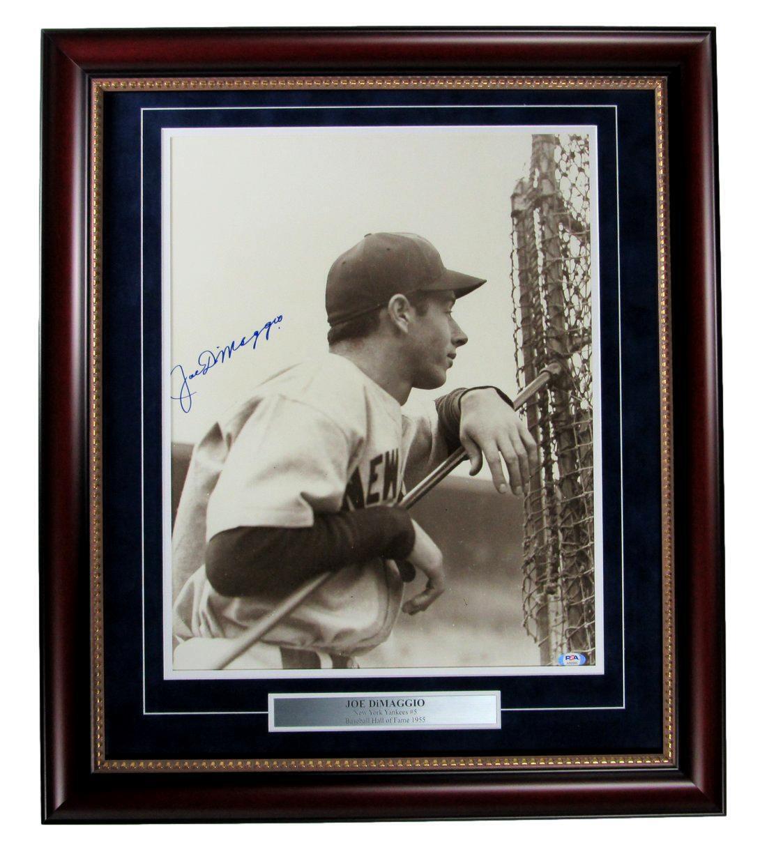 Joe Dimaggio Yankees Signed Gem "10" 16X20 Brearley Photo Framed Psa/Dna 164085