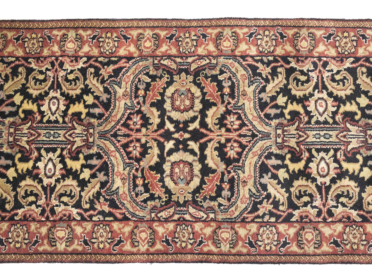 Agra Jaipur Oriental Runner Rug Wool Hand-Knotted