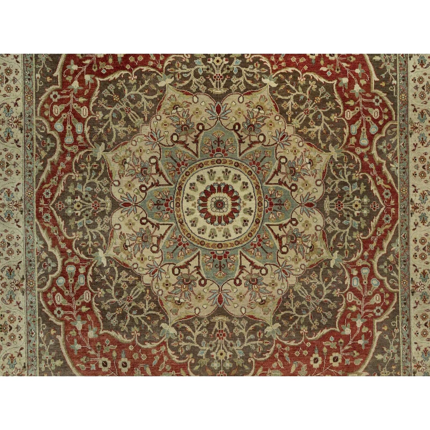 9'2"X12'1" Arroyo Red Tebraz Haji Jalili Soft Wool Pile Hand Knotted Rug