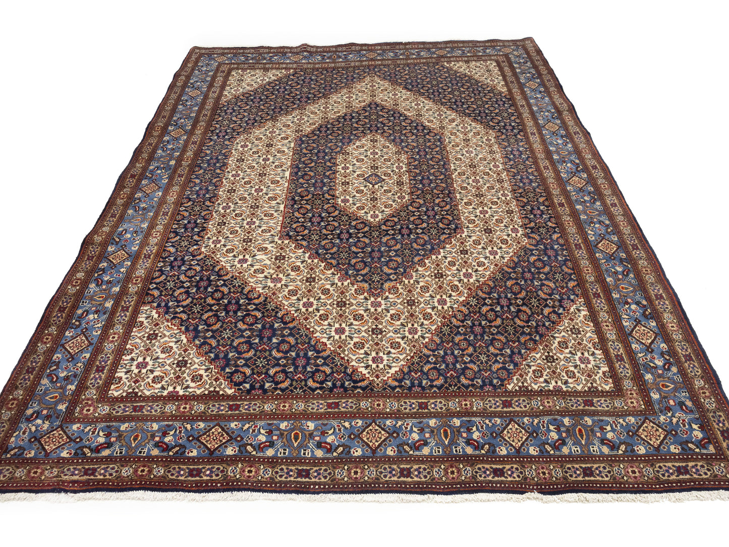 Cream Vintage Oriental Rug Traditional Classic