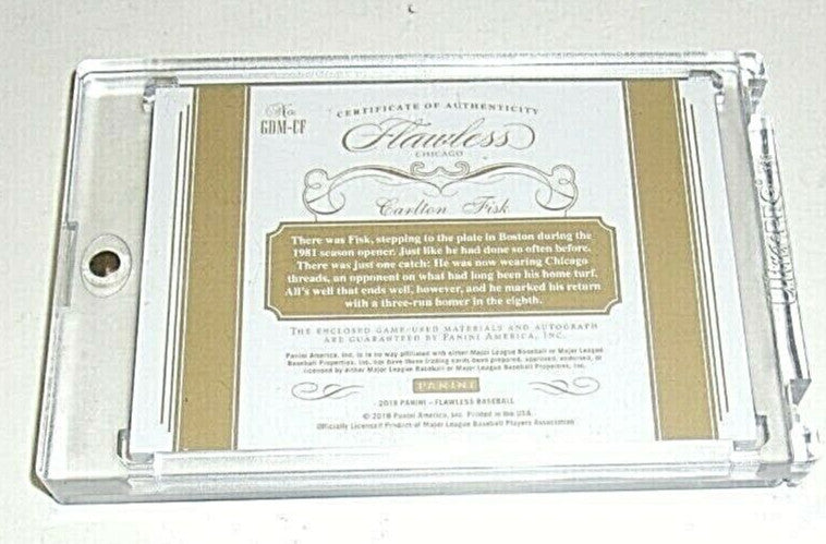 Carlton Fisk 2018 Flawless Game Used Dual Jersey