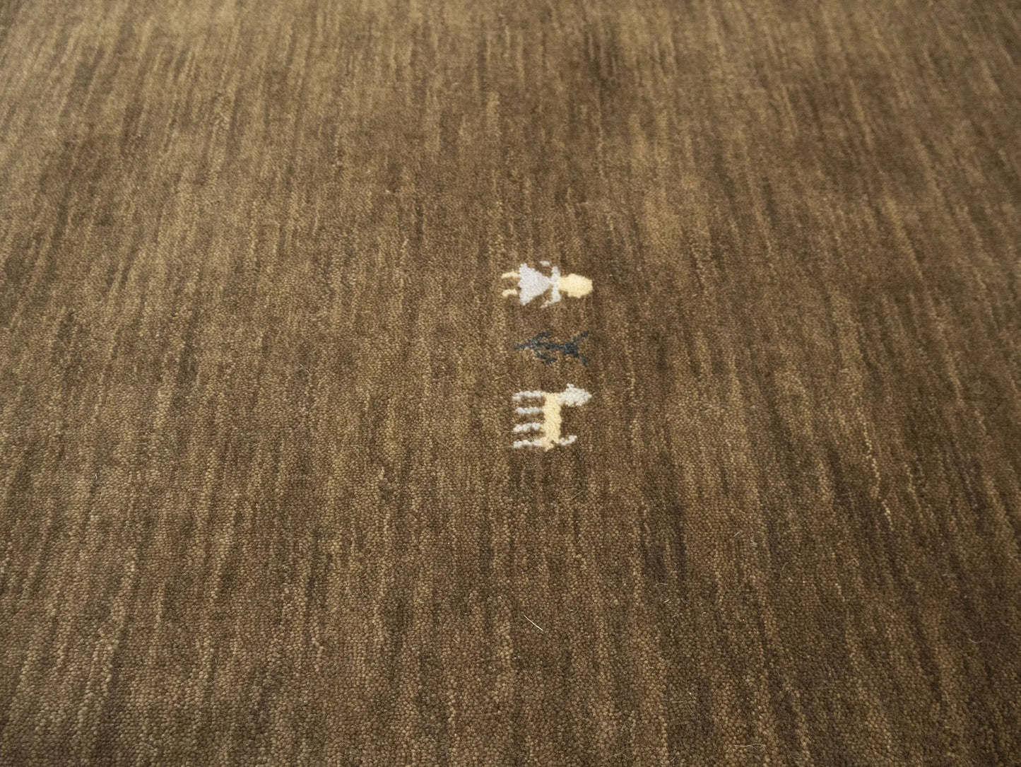 Modern Gabbeh Wool Area Rug Brown Tribal Design