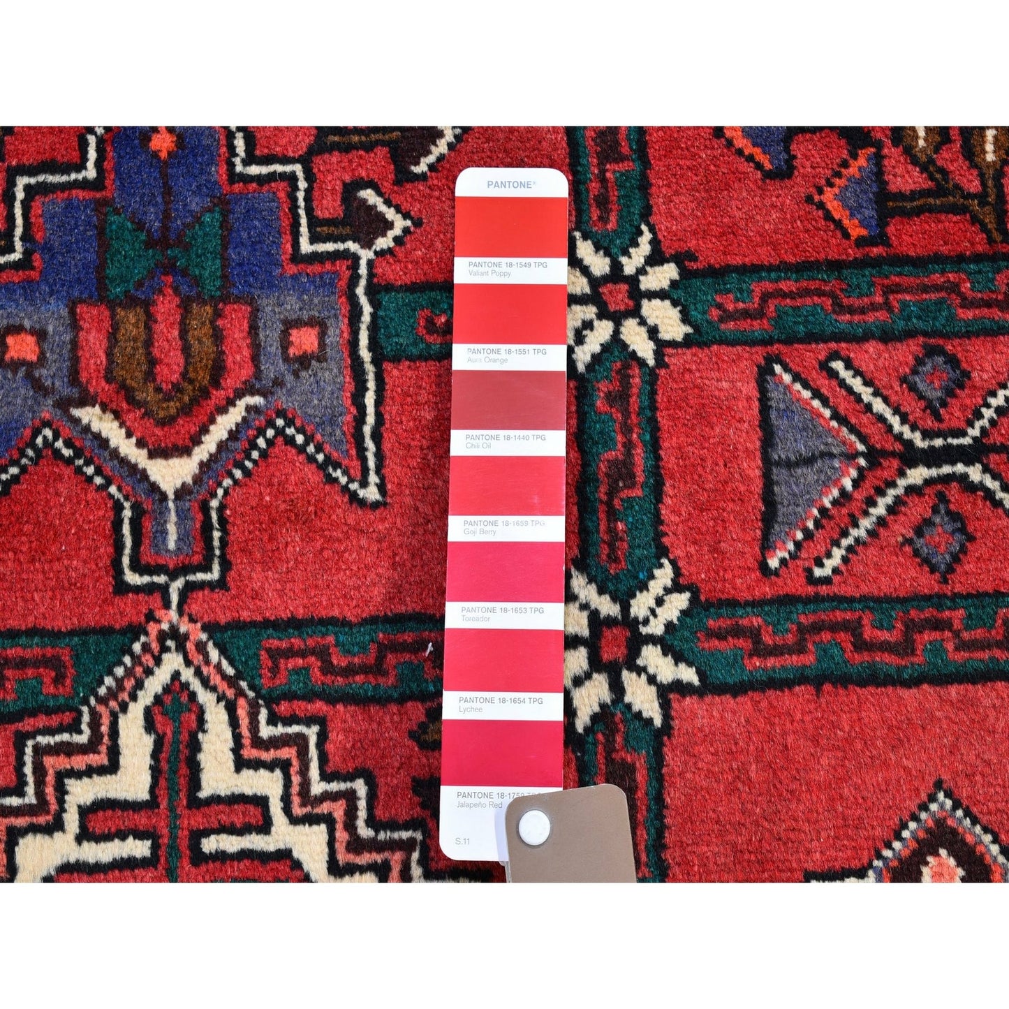 3'5"X4'10" Rural Village Old Farsian Amadan Mint Cond Wool Hand Made Rug