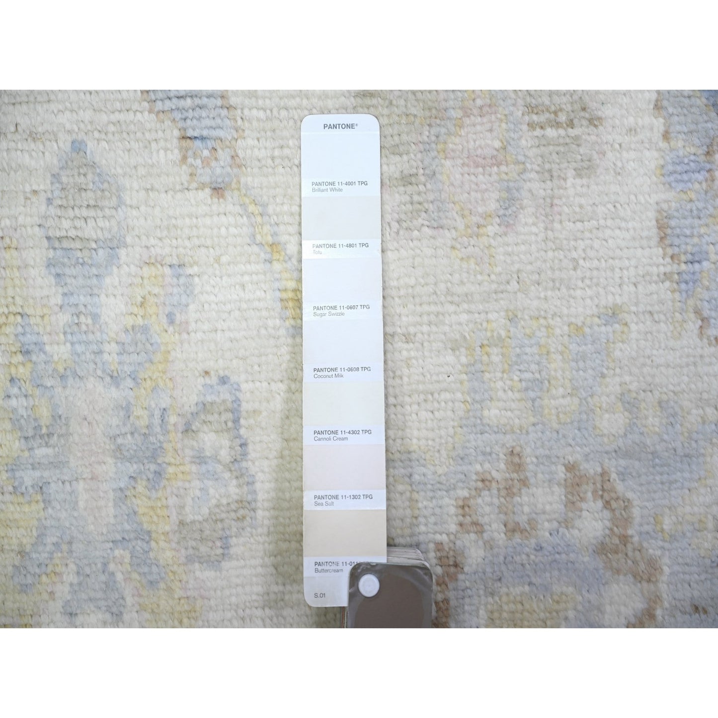 2'8"X17'3" Ivory Wool Hand Knotted Afghan Angora Oushak Xl Runner Rug