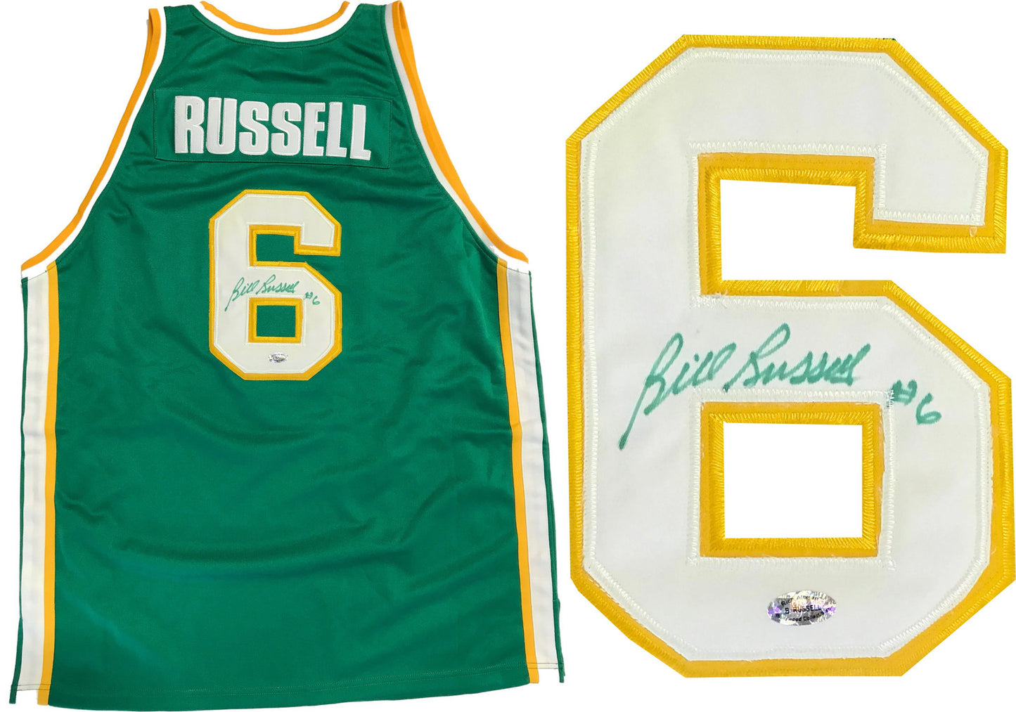 Bill Russell Autographed Usf Green Jersey