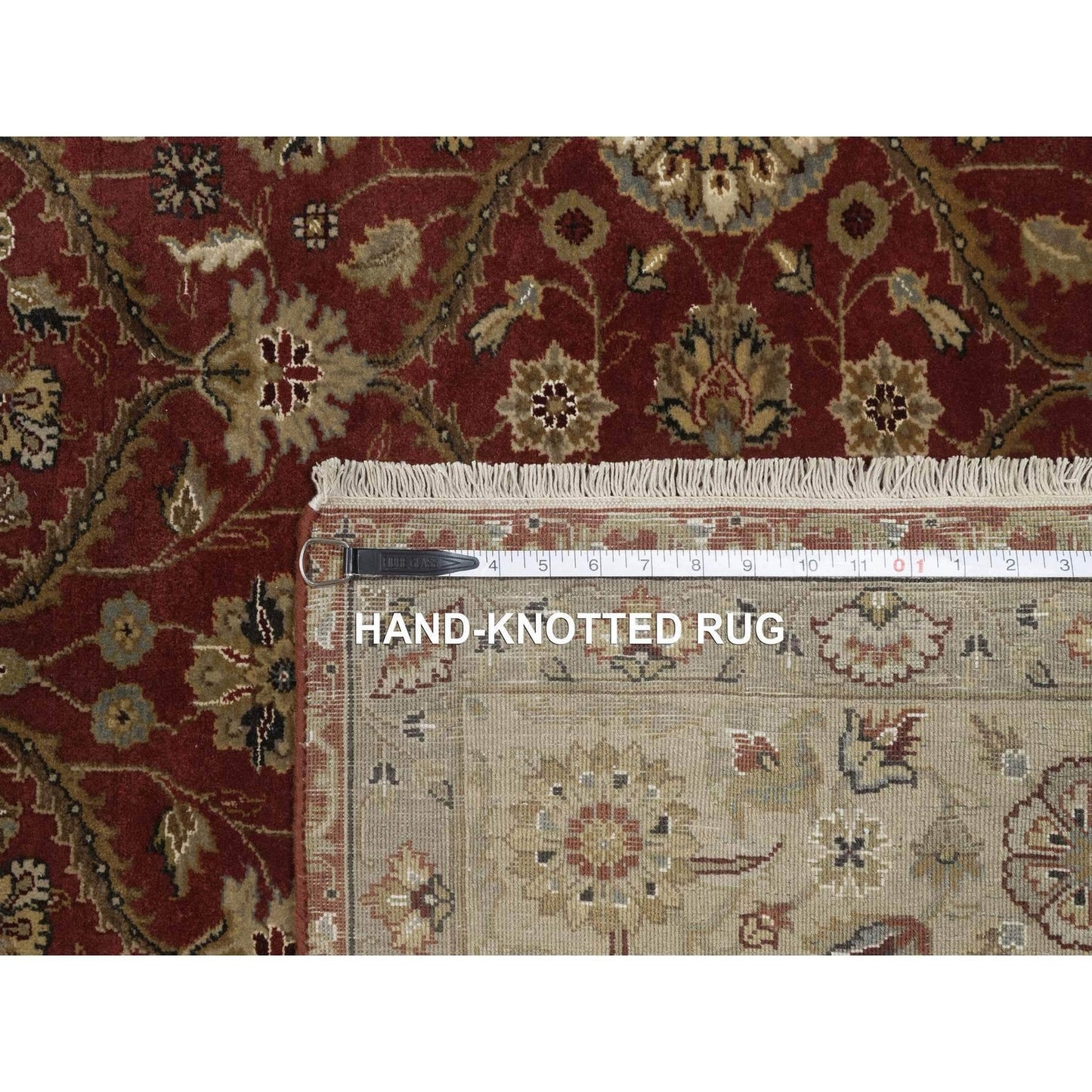 5'9"X8' Red Hereke With All Over Design Wool And Silk Hand Knotted Rug