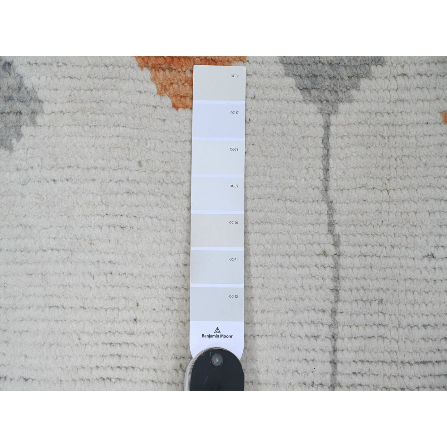 12'5"X15'2" White Moroccan Weave Kite Design Soft Wool Hand Knotted Rug