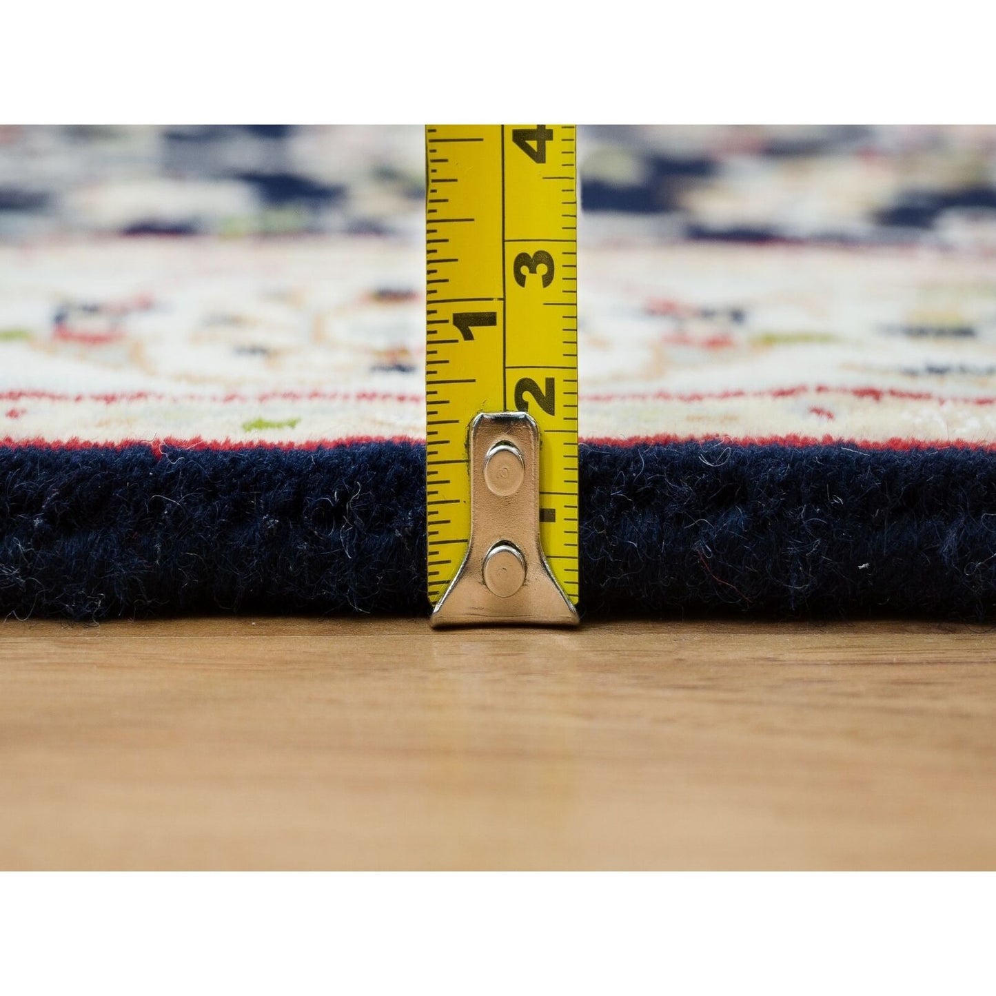 2'6"X8' Blue 250 Kpsi Soft Wool Hand Knotted Nain Design Runner Rug