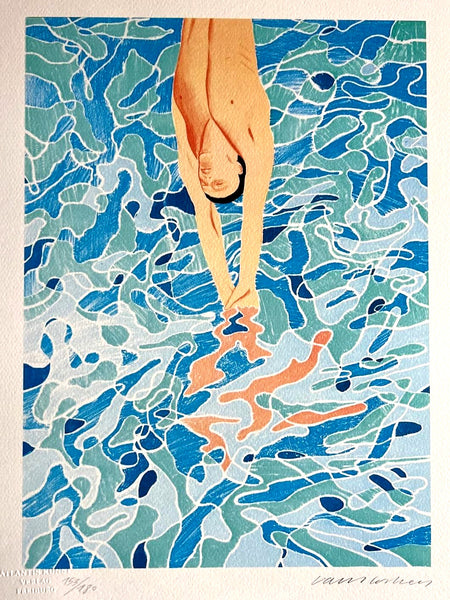 David Hockney Lithograph Coa Signed (Hand-Numbered Limited)