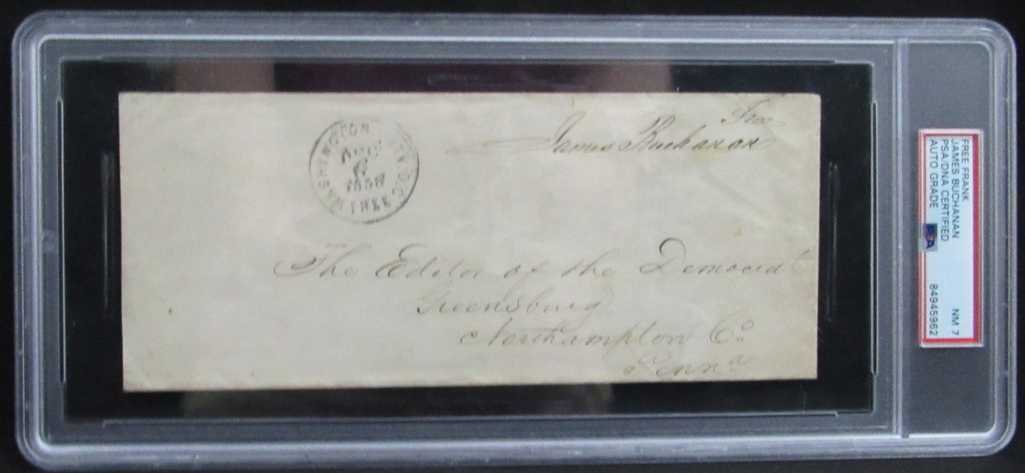 James Buchanan 15Th President Signed December 6, 1858 Free Frank Psa/Dna 189949