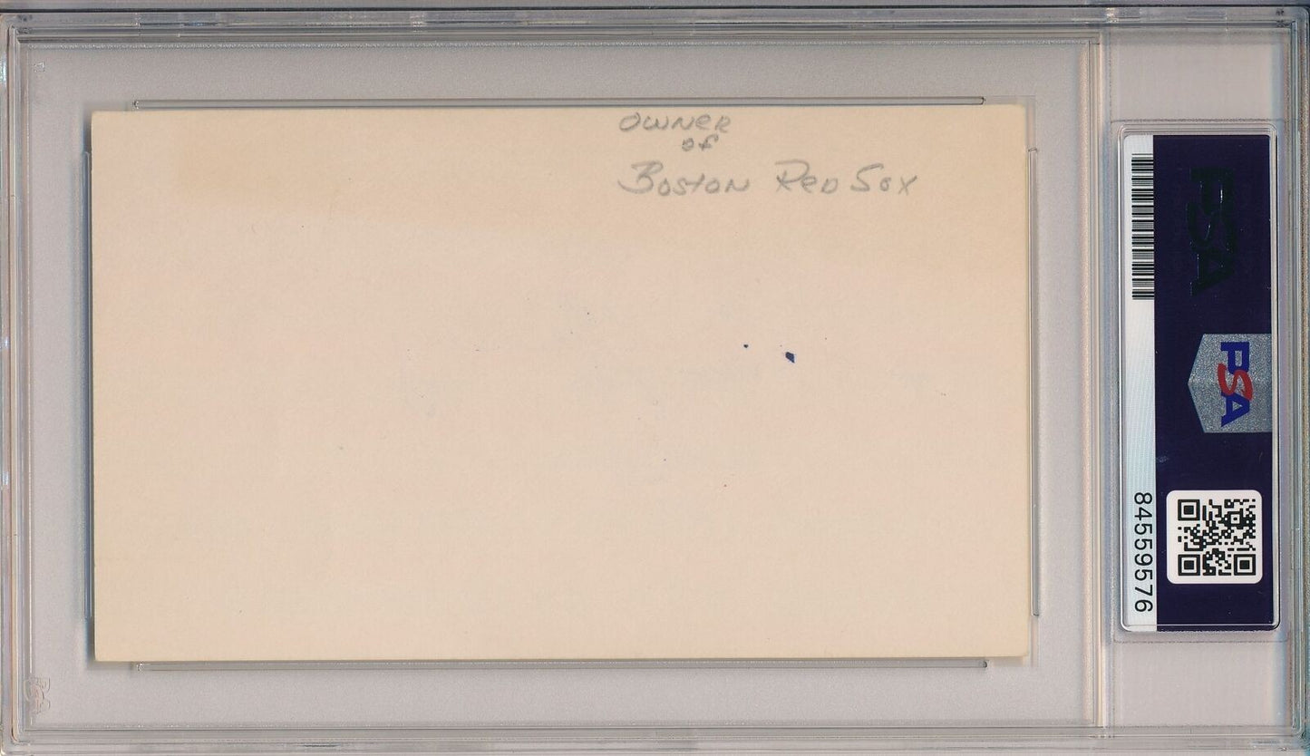 Tom Yawkey Hofer Boston Red Sox Signed/Auto 3X5 Index Card Psa/Dna 167630