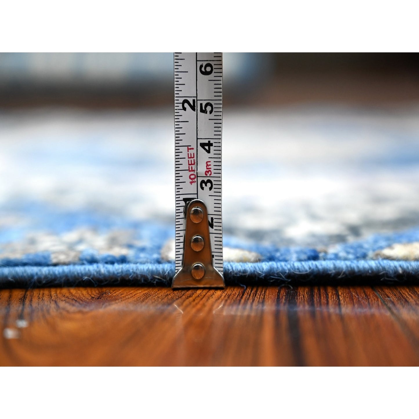 2'7"X11'9" Blue Aryana Hand Knotted Mamluk Design Runner Oriental Rug