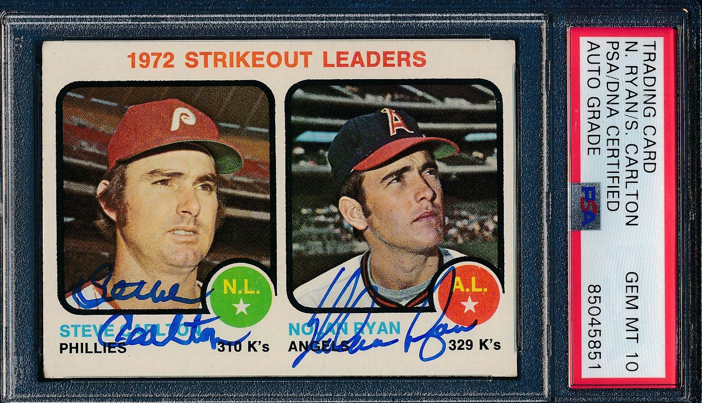 Nolan Ryan/Steve Carlton Dual-Signed 1973 Topps
