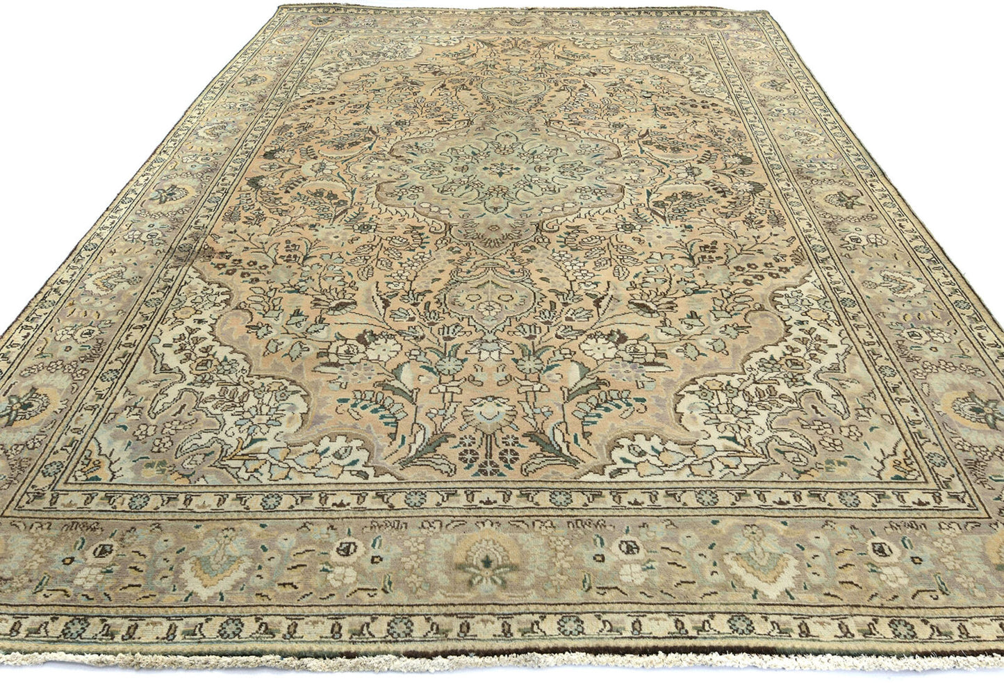Distressed Vintage Medallion Floral Oriental Rug