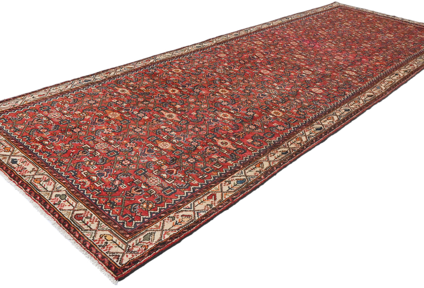 Handmade Vintage Tribal Runner Rug Allover Floral