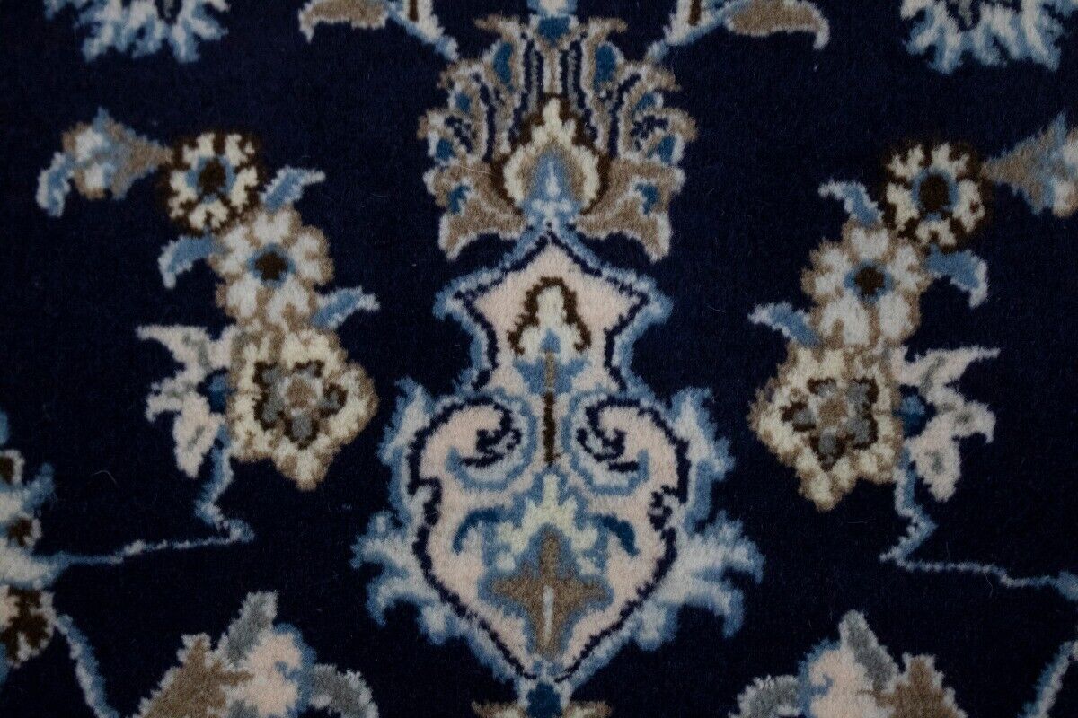 Handmade Traditional Navy Thick Pile Rug Small