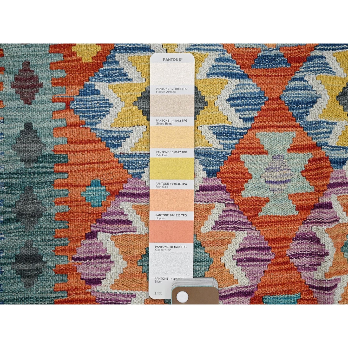 10'X13' Colorful Afghan Kilim Flat Weave Pure Wool Hand Woven Rug