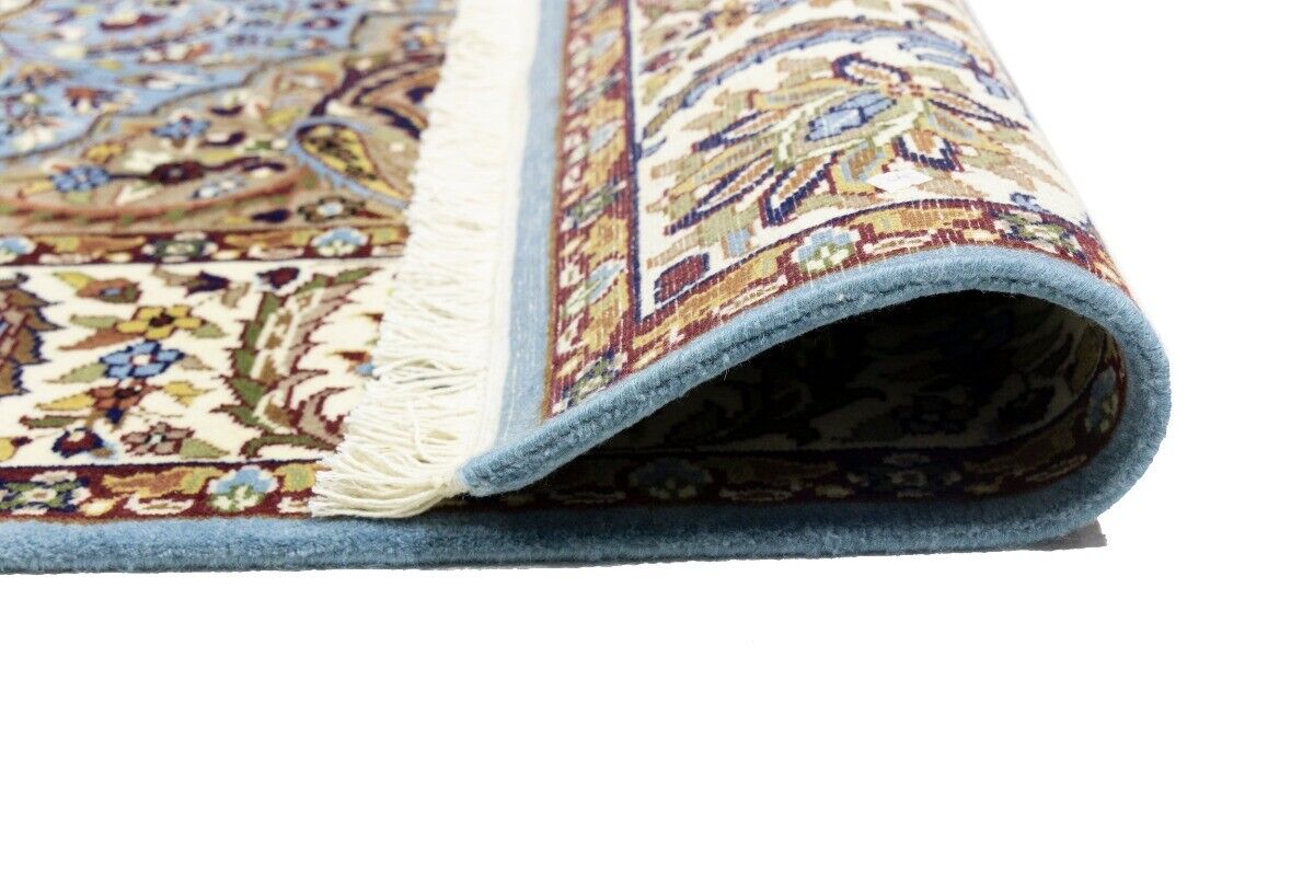 Hand-Knotted Kirman Oriental Rug 6X8 Ft Blue