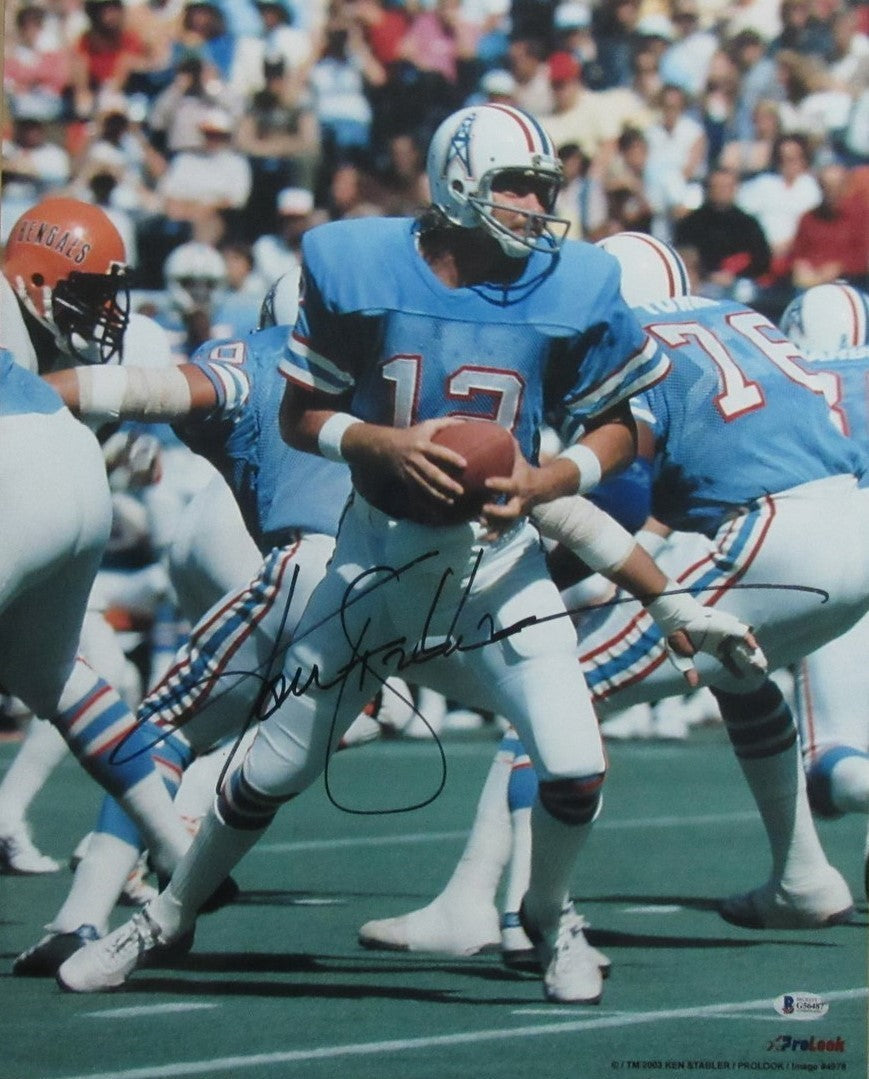 Ken Stabler Hof Houston Oilers Signed/Autographed 16X20 Photo Beckett 199548