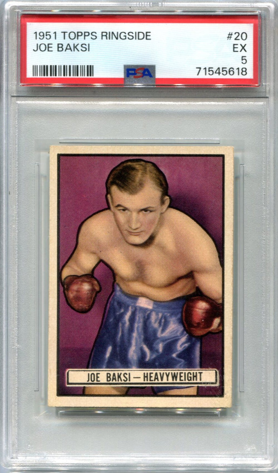 1951 Joe Baksi Topps Ringside #20 Psa 5 Card