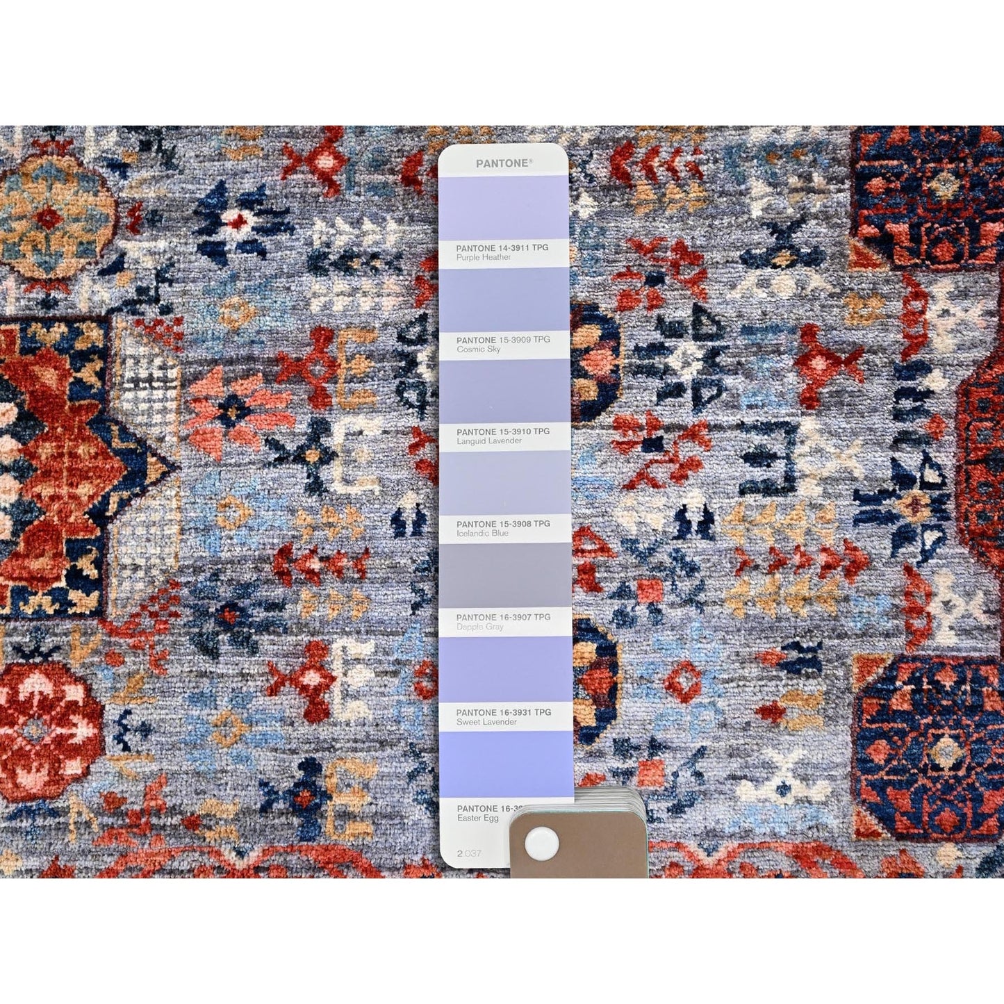 8'10"X12' Red Natural Wool Mamluk Design Hand Knotted Oriental Rug