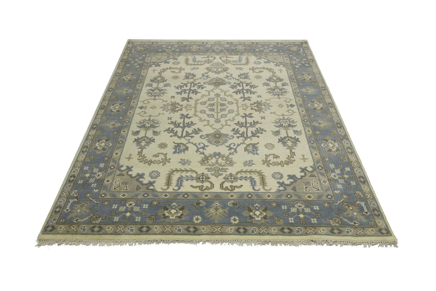 8X10 Ft Oushak Chobi Oriental Rug Floral Design