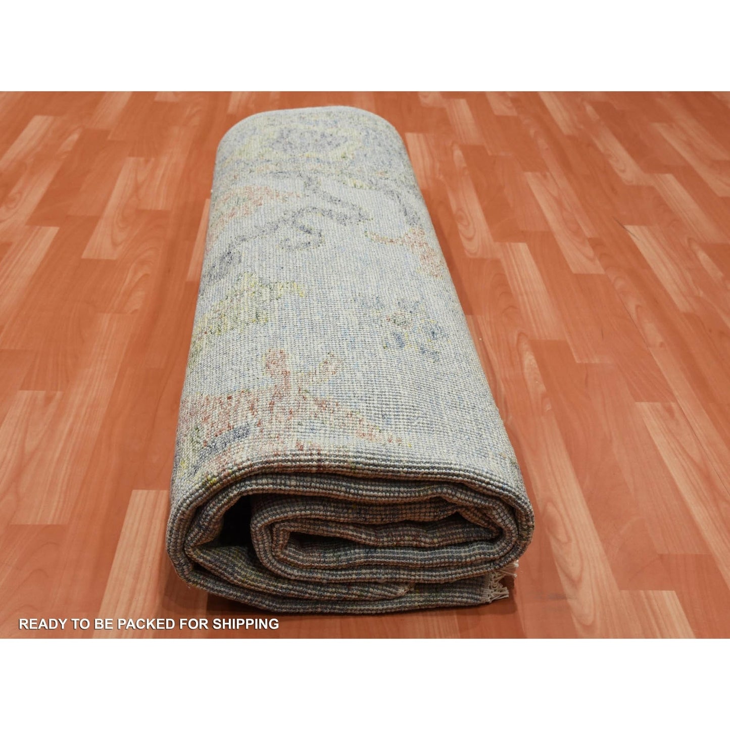 8'X10' Gray Soft Wool Hand Knotted Oushak Salt And Pepper Design Rug