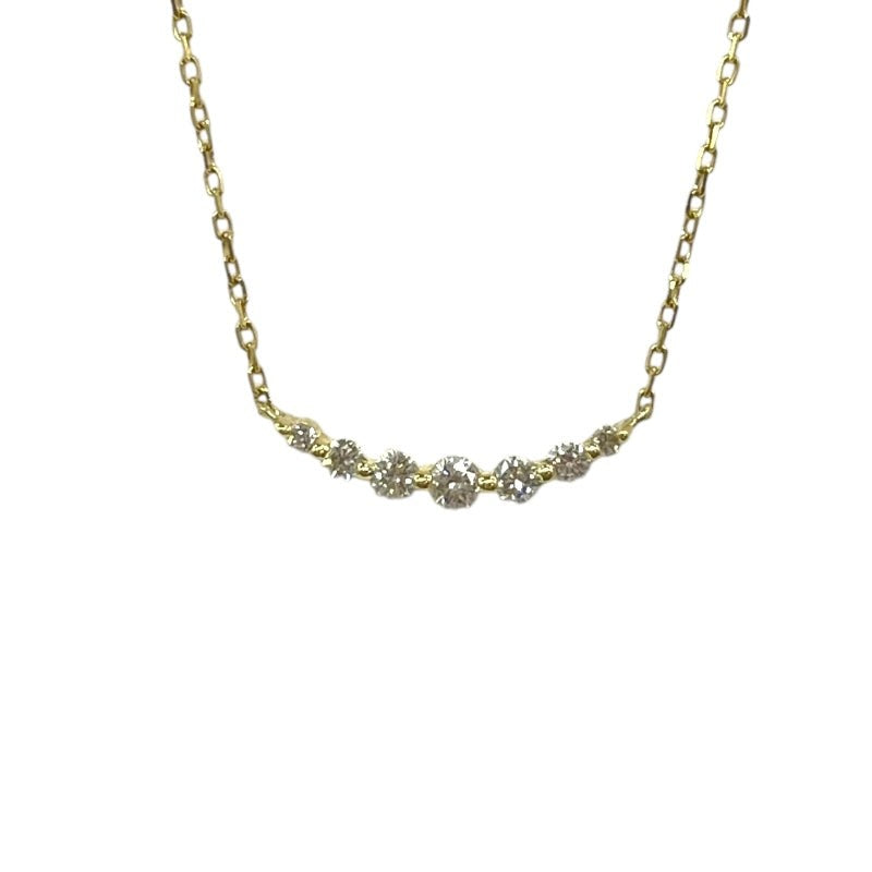Agete Diamond Necklace K18Yg