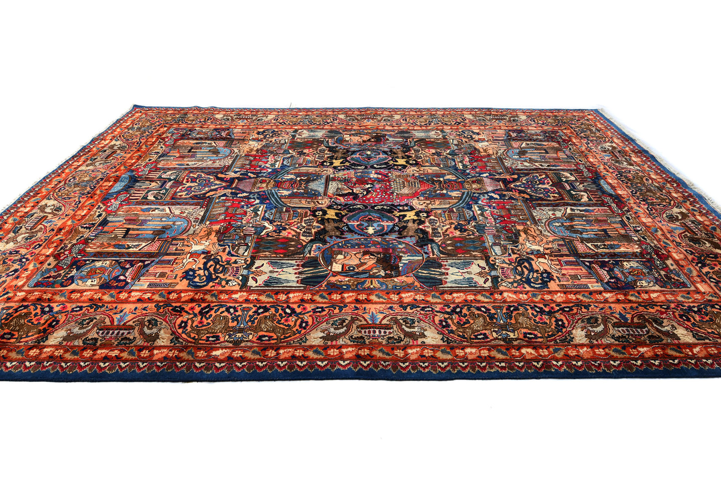One-Of-A-Kind Semi-Antique Oriental Rug Navy Blue
