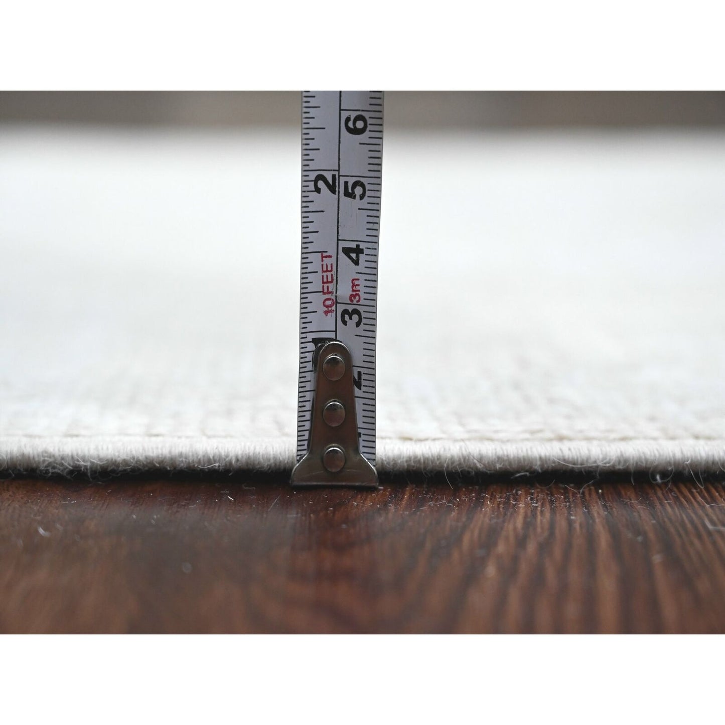 2'7"X11'7" White Hand Knotted Angora Oushak Leaf Design Wool Runner Rug