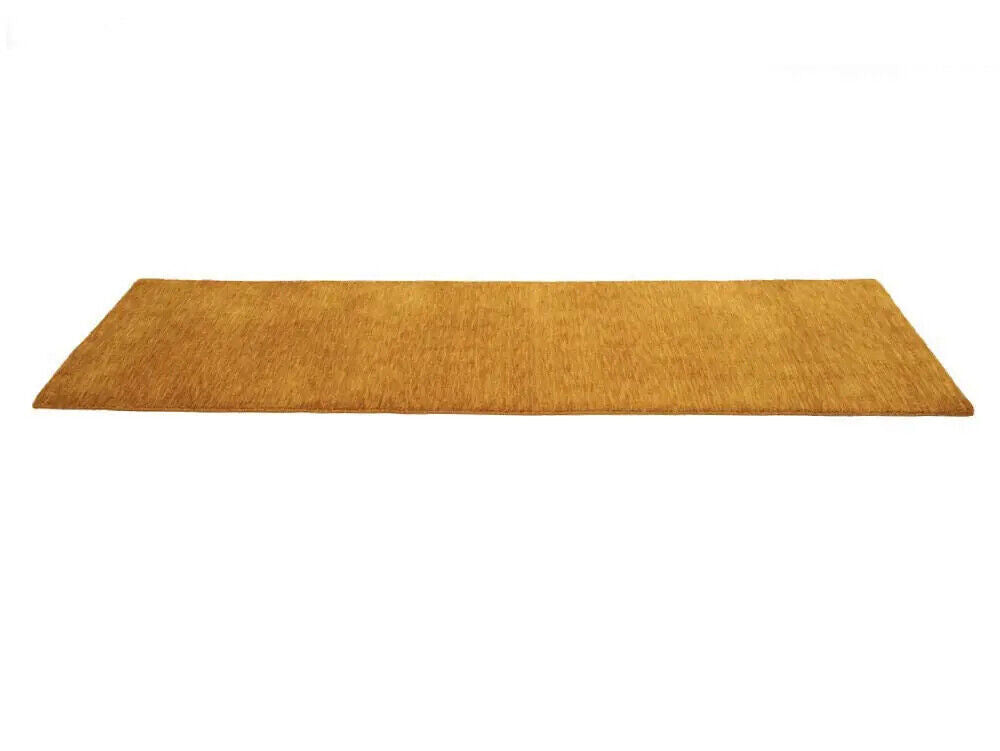 Orange Solid Design Hand-Loomed 3X8 Gabbeh Wool