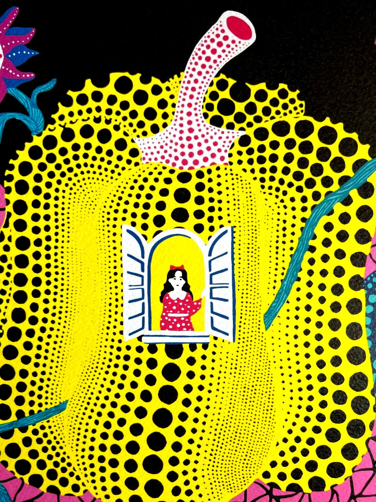 Yayoi Kusama Lithograph Mori Art Museum Coa