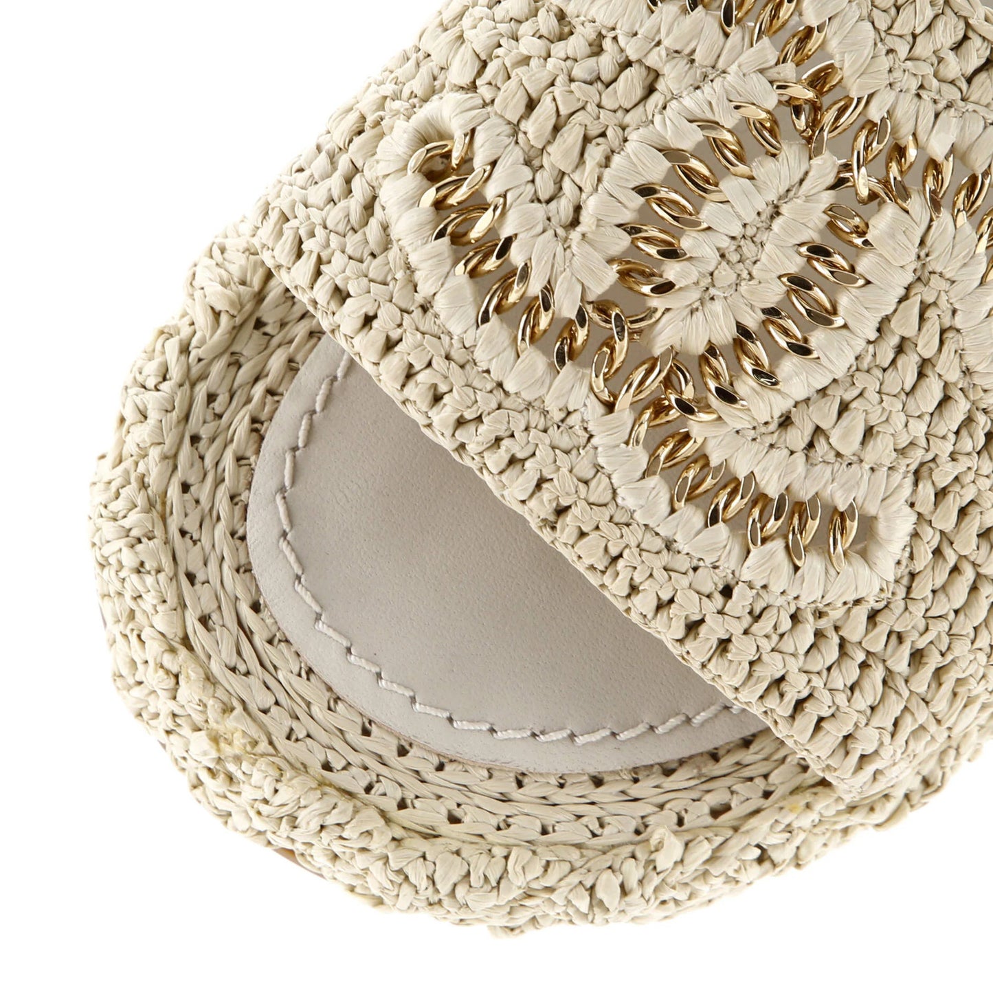 Chanel Women'S Cc Slide Mules Woven Raffia