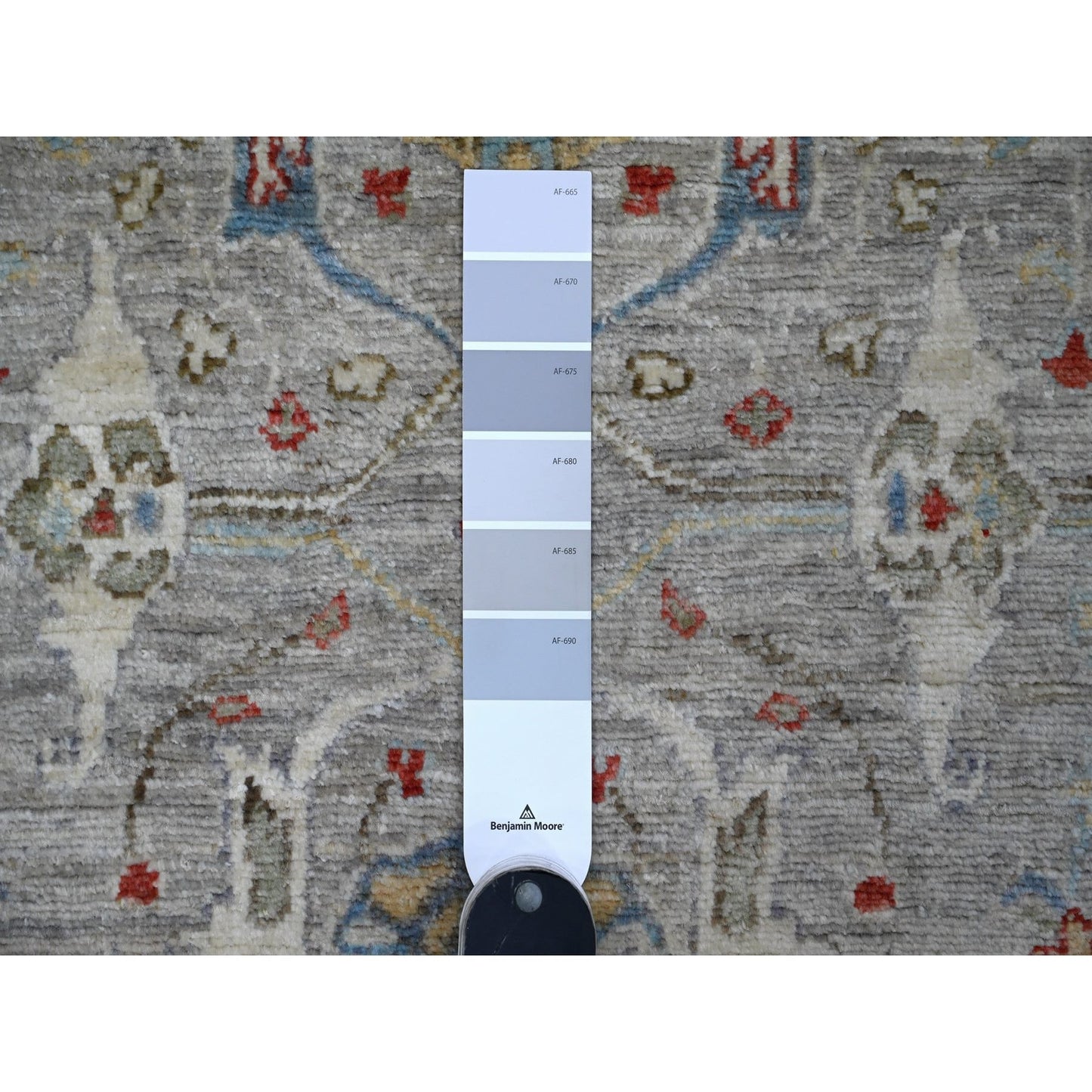 3'X11'7" Dorian Gray Bidjar Garus Hand Knotted Wool Runner Aryana Rug