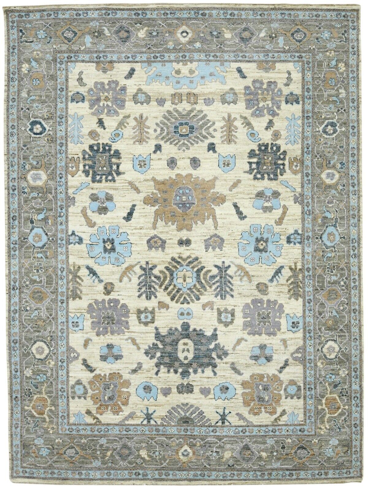Vintage-Style Peshawar Oushak Oriental Rug Floral