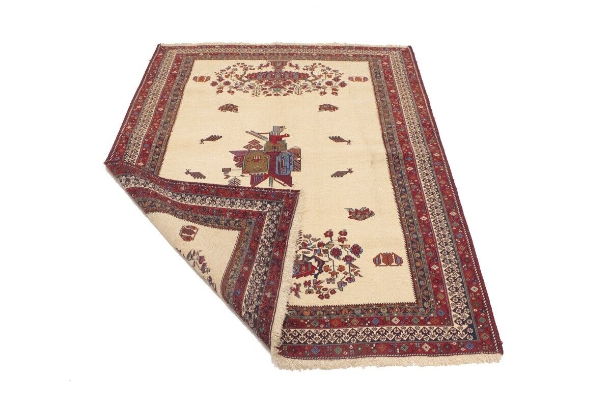 Sumak Pictorial Floral Tribal Style Oriental Rug