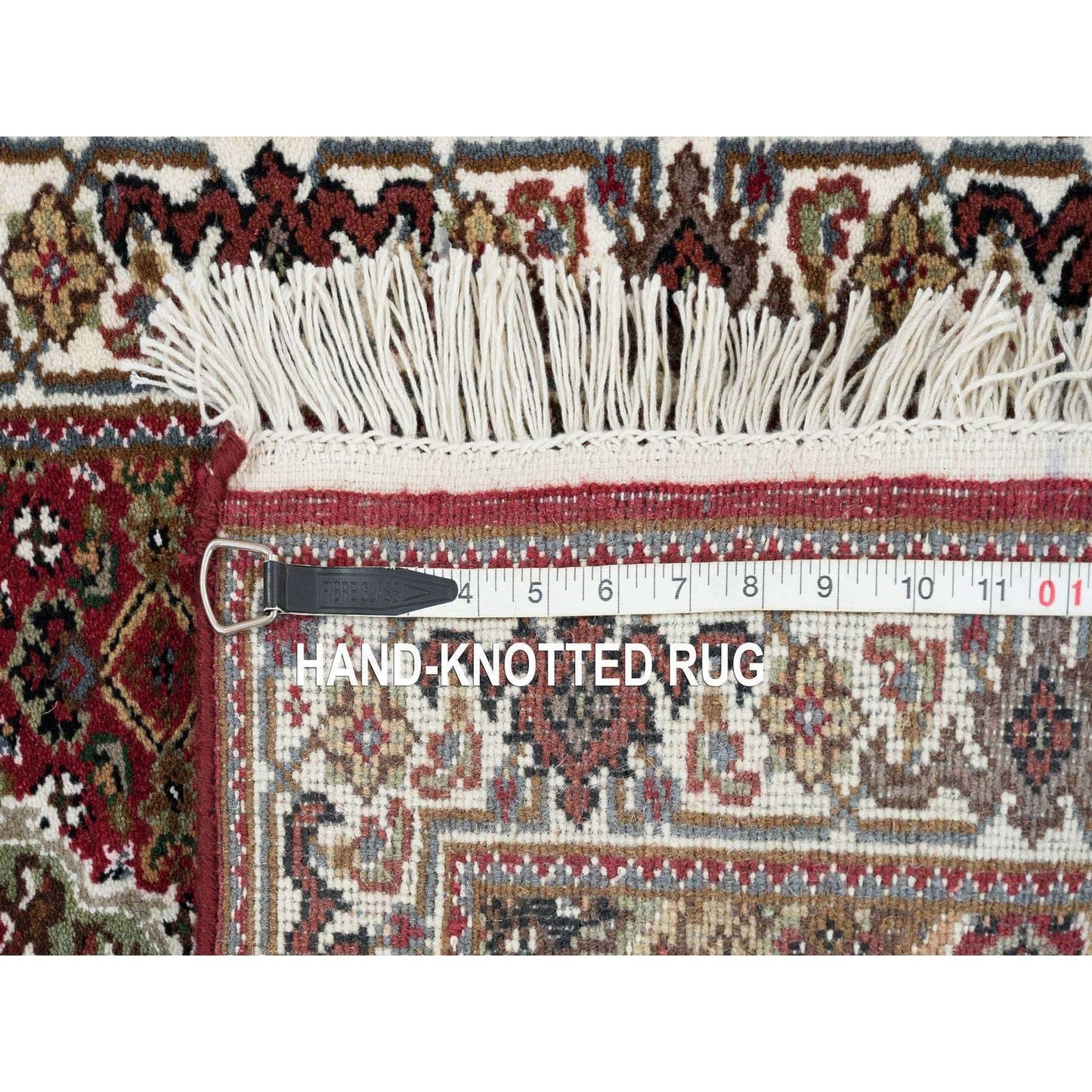 2'X8'2" Red Tebraz Medallion Design 175 Kpsi Wool Hand Knotted Runner Rug