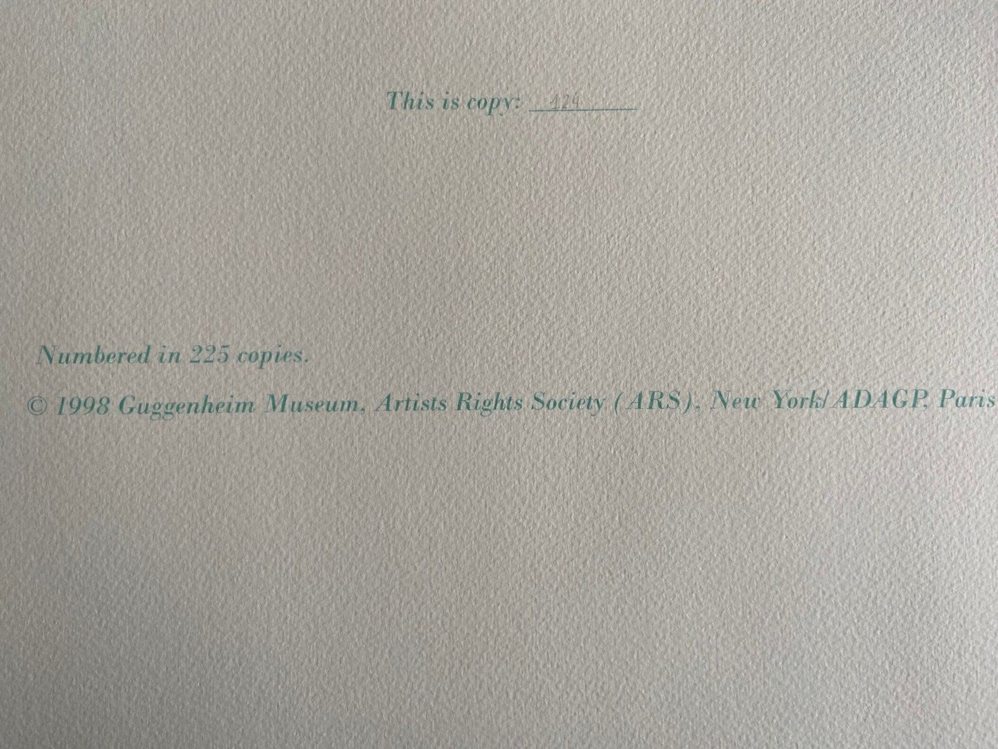 Robert Indiana Lithograph Guggenheim Museum Coa Numbered By Hand - Jasper Johns