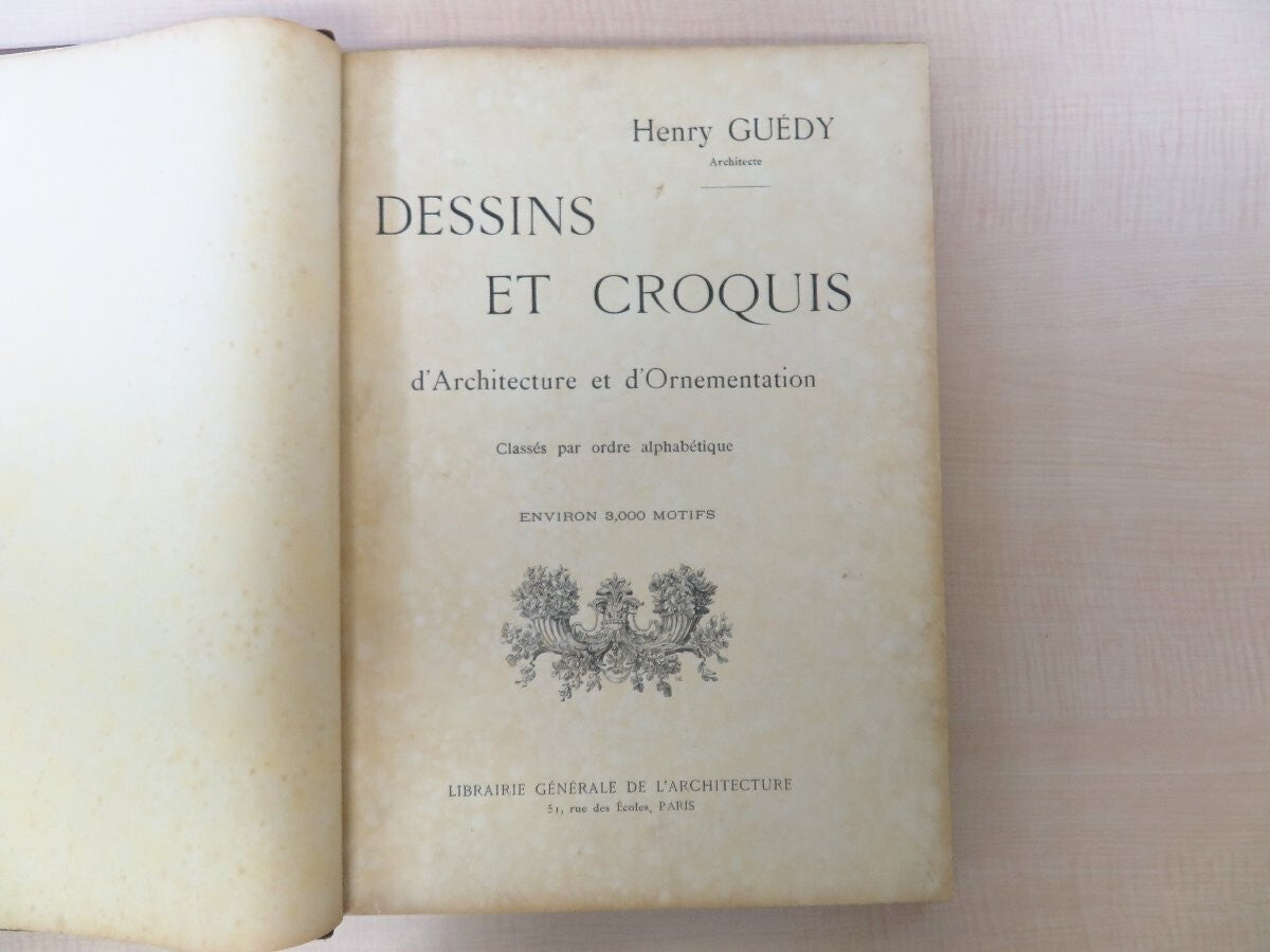 Henry Guedy Dessins Et Croquis D'Architecture Et D'Ornementation (Original 20Th)