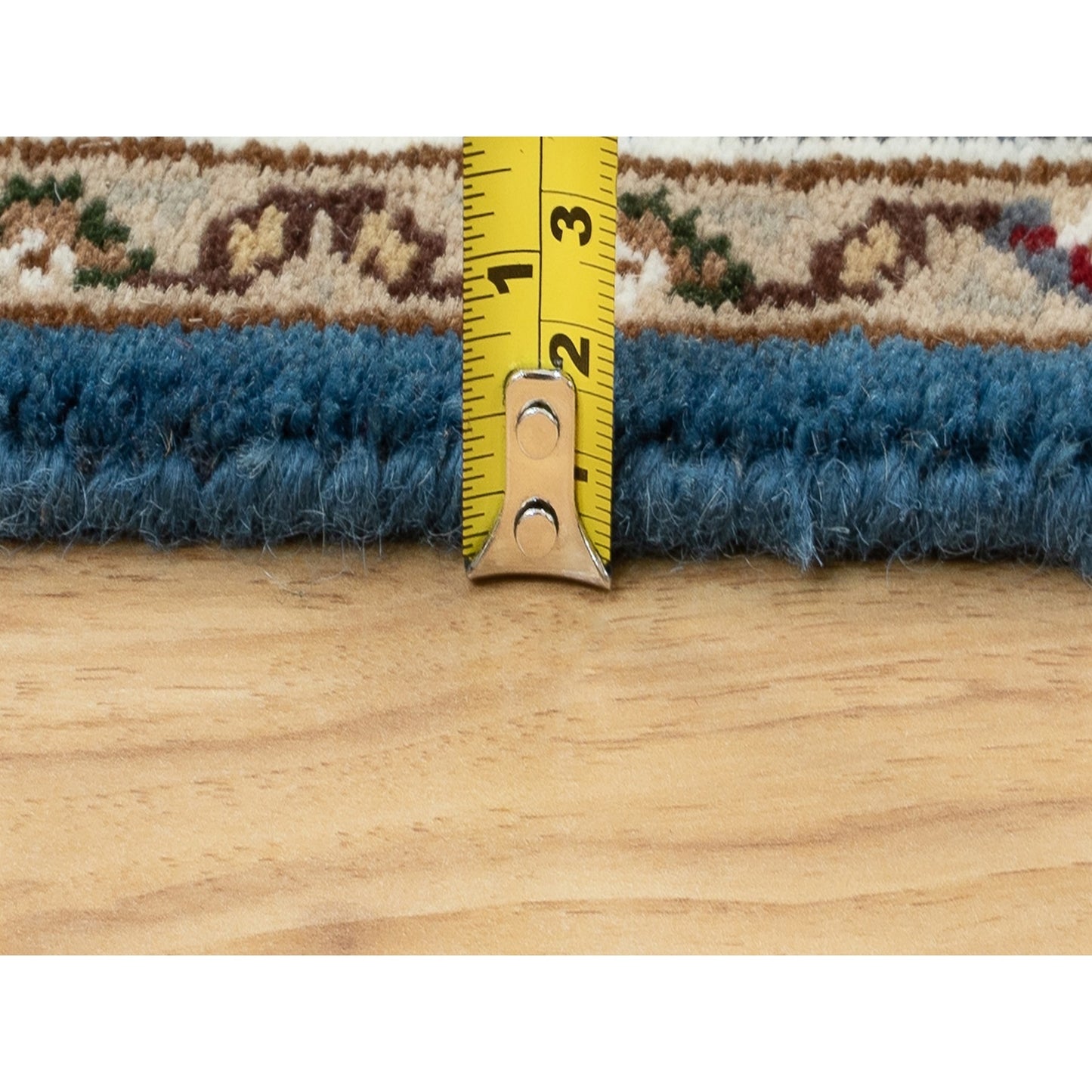 2'7"X8'7" Blue Fish Design Tebraz Mahi Wool And Silk Oriental Runner Rug