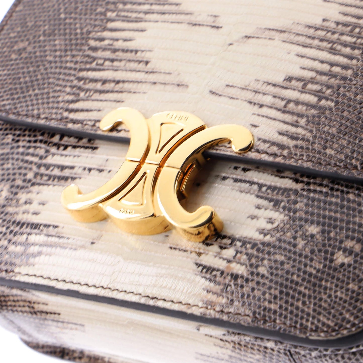 Celine Triomphe Shoulder Bag Lizard Teen