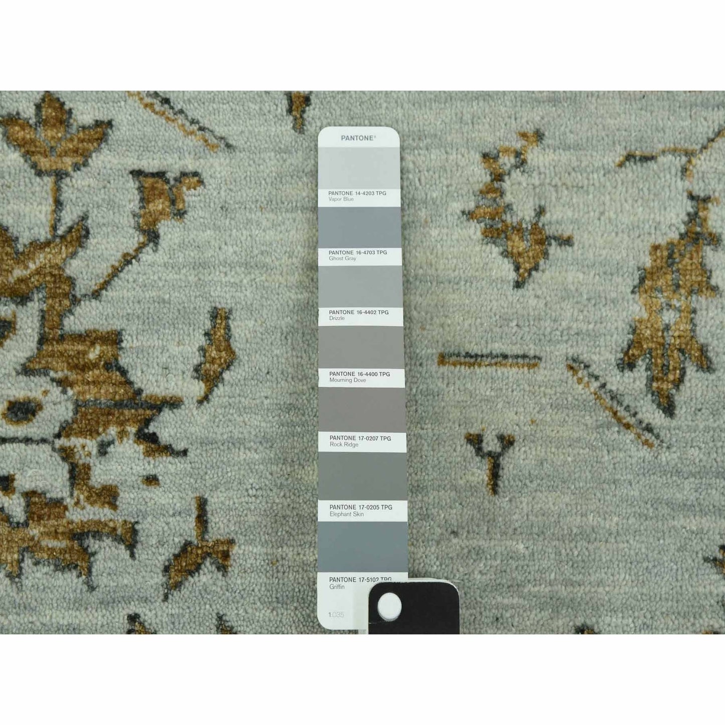 10'X14' Gray Hand Knotted Zoroastrian Heris Design Wool And Silk Rug