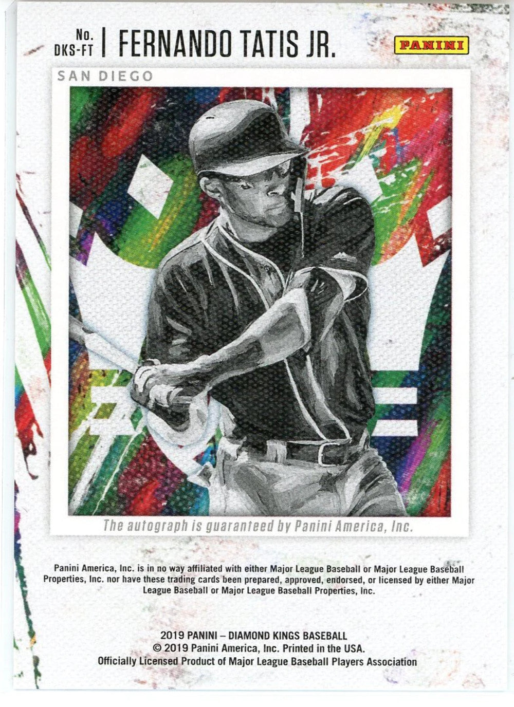 Fernando Tatis Jr. Autographed 2019 Panini Diamond Kings Card #Dks-Ft