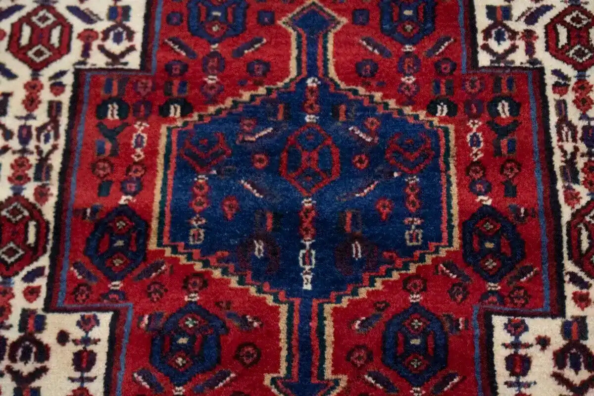 Handmade Vintage Oriental Area Rug Small Floral