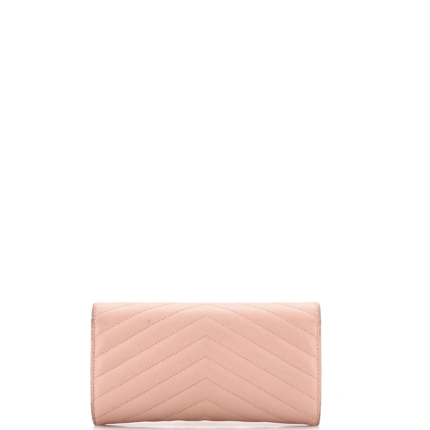 Saint Laurent Classic Monogram Flap Wallet Matelasse Chevron Leather Large