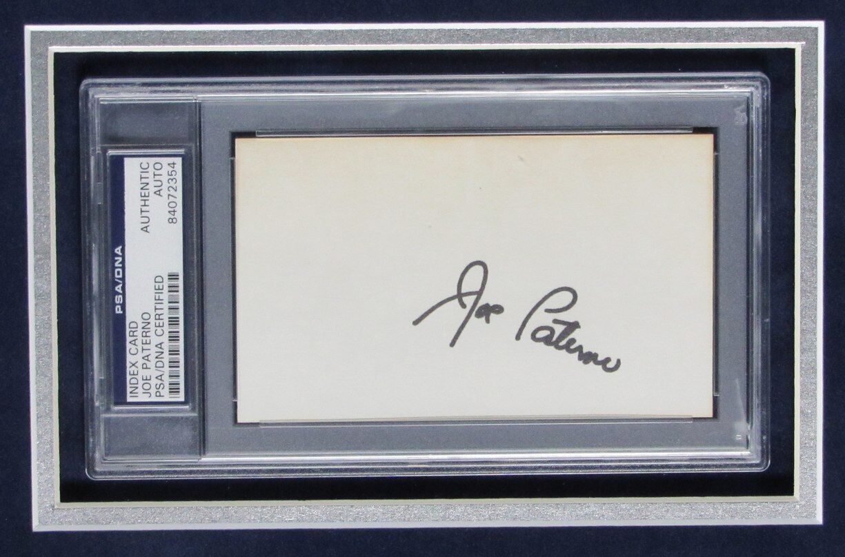Joe Paterno Penn State Signed 3X5 Index Card W/