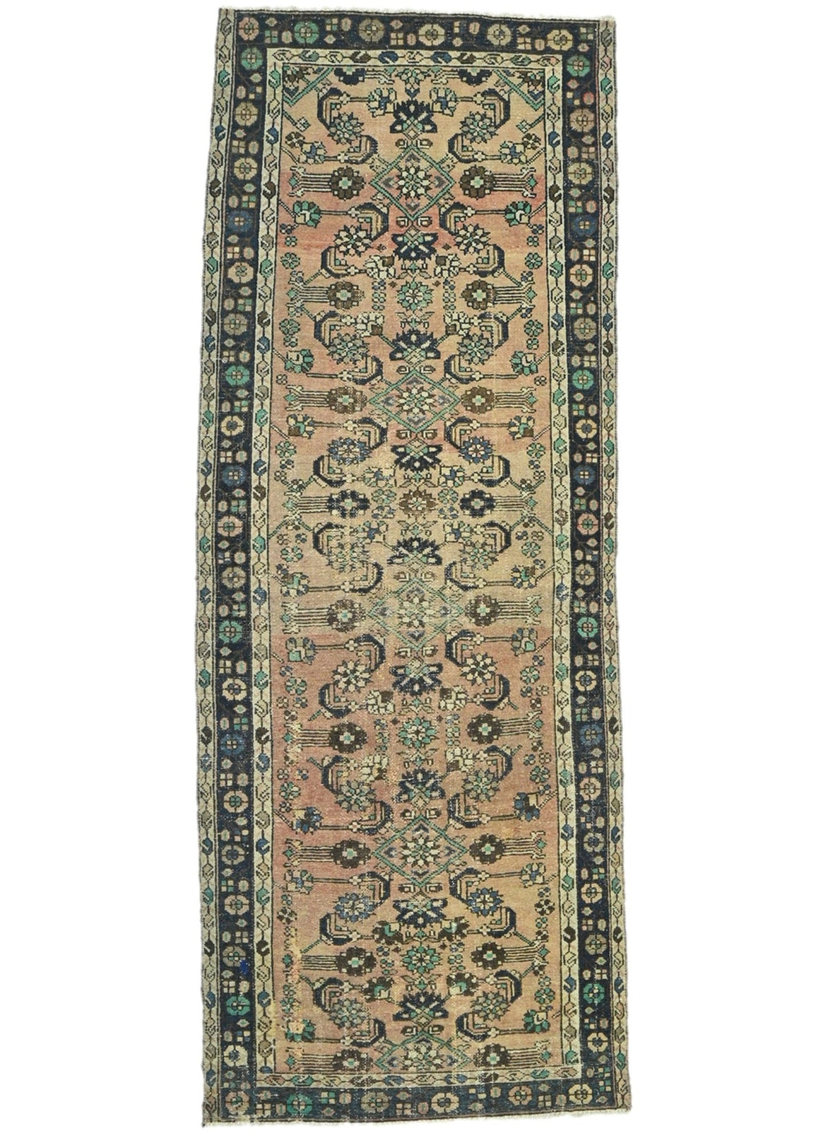 Vintage Antique Oriental Runner Rug Muted