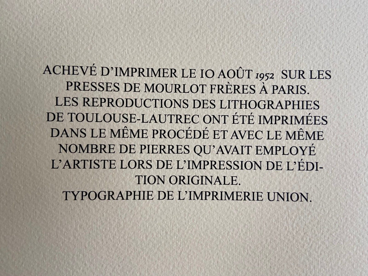 Henri De Toulouse-Lautrec Lithograph Coa Mourlot 1952 Signed